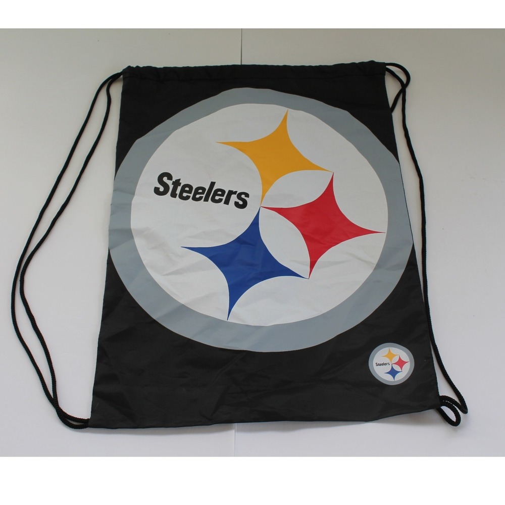 Pittsburgh Steelers Back Pack Sack Drawstring Bag Tote Backpack BIG‎ LOGO
